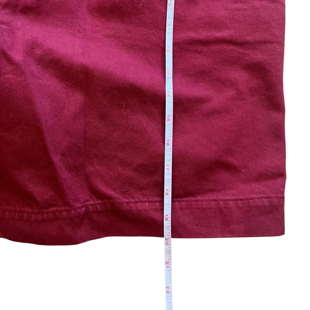 OOBE Brand Classic Chino Shorts Men 38 Burgundy Red 100% Cotton Twill Flat Front